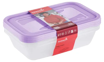 Produktbild von keeeper Fredo, Container, Rechteckig, 2,4 l, Violett, Transparent, Polypropylen (PP), -20 - 100 °C