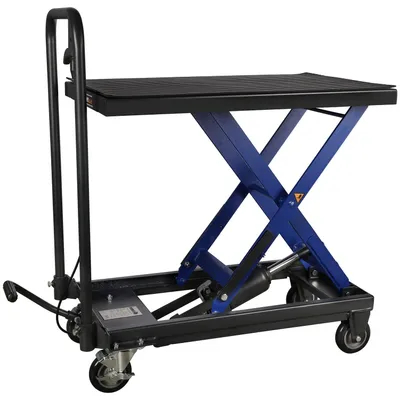 Immagine prodotto di Tavolo elevatore idraulico mobile con altezza di sollevamento 225–710 mm, piattaforma 708 × 450 mm, capacita' di carico 225 kg, carrello a forbice, Mammuth