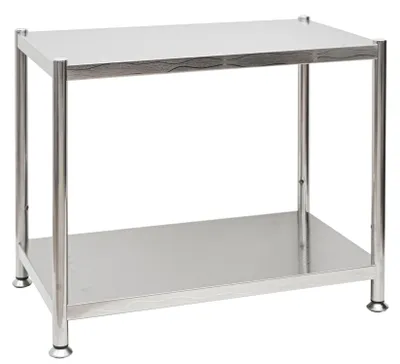 Produktbild von 2 Ebenen Edelstahl Regal - 61x36x50 Schwerlastregal bis 60kg - Metallregal Küche