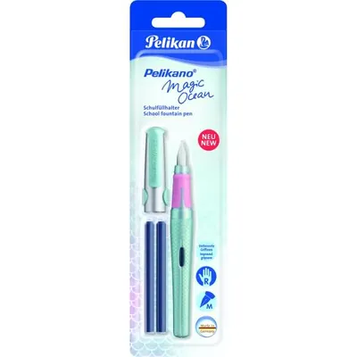 Produktbild von Pelikan Schulfüllhalter Pelikano Magic Ocean, Feder M, für Rechtshänder