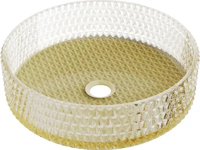 Obrázek produktu pro Mexen Aura skleněné umyvadlo na desku 39 x 39 cm, transparentní/zlatá - 24013951