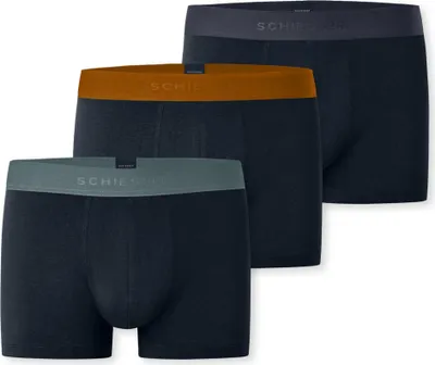 Produktbild von Schiesser Herren 3er-Pack Shorts 95/5 Dunkelblau mit farbigem Bund