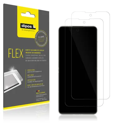 Produktbild von 2x Schutzfolie für Nubia Flip 5G Folie, 100% Displayabdeckung, dipos Flex