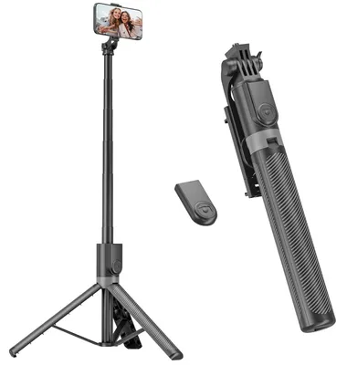 Image de Trépied pour téléphone et bâton de selfie, 180 cm, portable, télescopique, avec télécommande