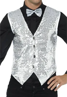 Immagine prodotto di Gilet da uomo in paillettes argento S