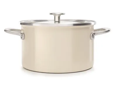 Produktbild von KitchenAid Kochtopf mit Stahlkern und Emaille in Mandelweiß - ø 24 cm / 6 Liter