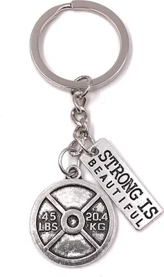 Obrázok produktu pre Onwomania prívesok na kľúče činka váha Strong is Beatifull Metal Pendant Charm