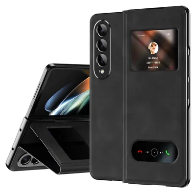 Image de Étui de protection en similicuir pour Samsung Galaxy Z Fold4 5G avec fenêtre de visualisation