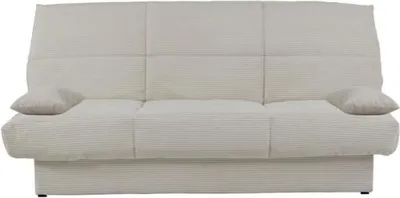 Image de Banquette clic-clac - 3 places - Tissu - Beige - 190 x 90 x 92 cm - CLEM