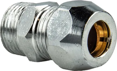 Produktbild von tecuro Quetschverschraubung G 3/8 Zoll x Ø 10 mm Rohr, Messing verchromt