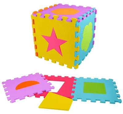 Imagen del producto de Alfombrilla de puzzle de espuma, con 10 piezas, de 30x30 cm, de varios colores, para niños a partir de 10 meses