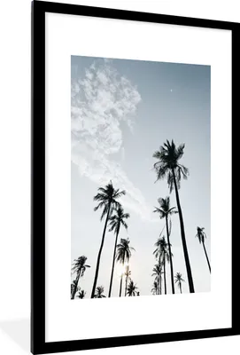 Produktbild von MuchoWow® Gerahmtes Poster Palmen - Sommer - Tropisch 60x90 cm - Poster mit Schwarzem Bilderrahmen Wandposter Rahmen Foto Bilder - Dekoration - Wandposter Wohnzimmer - Hochwertig