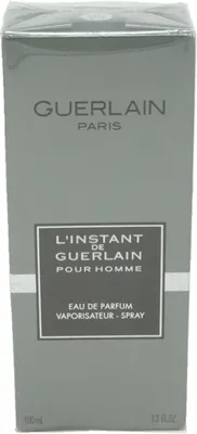A product box for Guerlain L'Instant de Guerlain pour Homme Eau de Parfum.