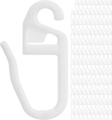 Obrázek produktu pro 120 kusů háčků na závěsy, průměr 4 mm, vhodné pro kroužky o průměru 3-4 mm, bílé barvy, vhodné pro závěsy