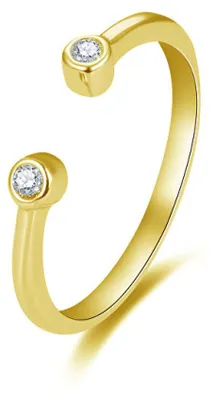 Image de Bague ouverte plaquée or avec zircon cubique AGG471-G