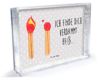Produktbild von Mr. & Mrs. Panda Bilderrahmen Streichhölzer - Grau Pastell - Geschenk, Fotorahmen, Liebesbeweis, dekoartikel, Liebesgeschenk, 3D-Bilderrahmen, Acryl-Bilderrahmen
