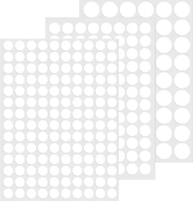 Productafbeelding van Afdekkapjes Schroeven - Schroefstickers Wit - Meubels Afwerken - Zelfklevend Papier - 580 stuks - Wit