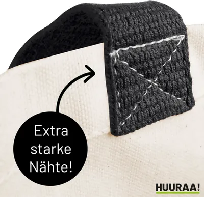 Produktbild von Huuraa Jutetasche Streetworker mit Herz 21 Liter Black Jute und Baumwolle Einkaufstasche Geschenkidee
