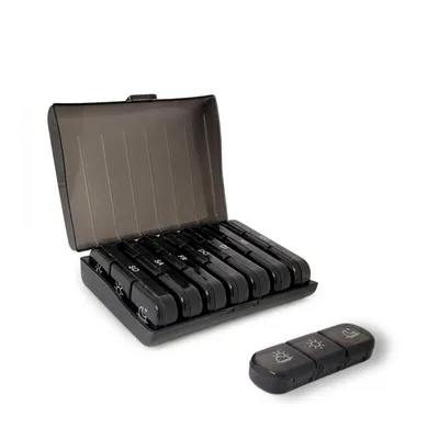 Produktbild von Frohbach 7 Tage Tablettenbox - Seniorenfreundliche Medikamentenbox 1 Woche, BPA Frei, für unterwegs, 3 Fächer pro Tag, Schwarz, 1 Stück
