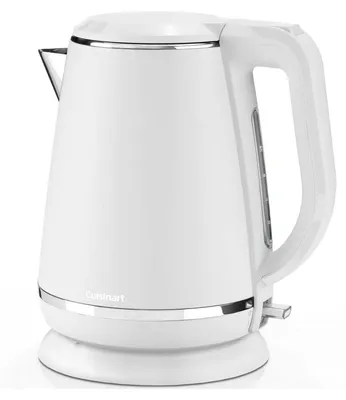 A white Cuisinart electric kettle is shown against a white background.