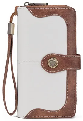 Imagen del producto de Clutch grande de cuero con protección - Blanco