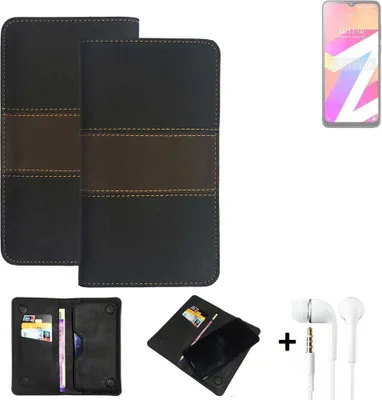 Produktbild von K-S-Trade Handyhülle + Kopfhörer kompatibel mit Lava Z3 Pro Schutzhülle Walletcase Bookstyle Tasche Schutz Case Hülle Wallet Cover Kunstleder