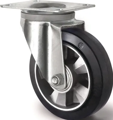 Immagine prodotto di Ruota per carrello girevole per carichi pesanti - 160 mm, portata 400 kg, carrello girevole con gomma elastica 135 mm x 110 mm