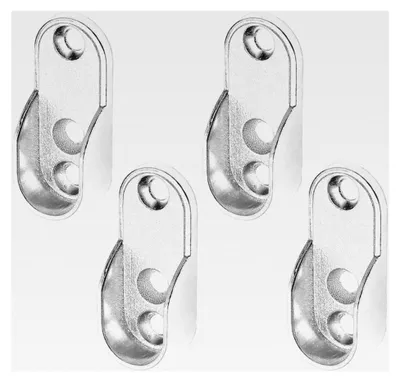 Produktbild von 4 Stück ovale Schrankrohrlager Halterung für Kleiderstangen aus Metall zur Wandmontage