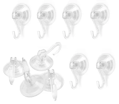 Produktbild von 10 Saugnapf-Halterungen - Leistungsstarke Saugnäpfe - Wiederverwendbar - Geeignet für Badezimmer/Küche - Maximale Tragkraft: 5 kg - Einfache Installation - Saugnapf-Halter