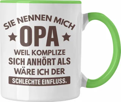Produktbild von Trendation - Lustige Tasse Opa Geschenke Großvater Vatertag Geburtstag Kaffeetasse mit Spruch für Opa (Grün)