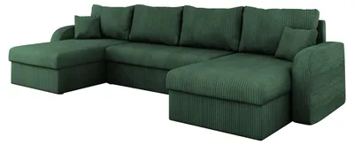Produktbild von MIRJAN24 Ecksofa Kris U Cord, Stilvoll Eckcouch mit Bettkasten und Schlaffunktion, U-Form Schlafsofa (Farbe: Poso 15)