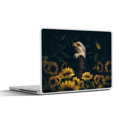 Produktbild von MuchoWow® Laptop Aufkleber Sticker Cover Adler - Gelb - Blumen - Botanisch 30x22 cm - Laptop-Sticker
