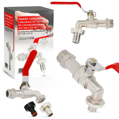 Produktbild von TRCR Entnahmeventil 1/2 x 3/4 mit Schlauchanschluss und Schnellkupplung