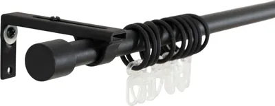 Produktbild von Ausziehbare Gardinenstange »Ningbo« 120-210 cm Schwarz Ø16/19 mm Komplettset zum sofortigen Montieren Wand- und Deckenmontage 2024140