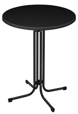 Immagine prodotto di Tavolo pieghevole QEENTOE, diametro 80 cm, tavolo bistro rotondo in alluminio e MDF, tavolo da bar alto 110 cm con rivestimento in polvere, tavolo da festa mobile per interni ed esterni, facile da montare, colore nero