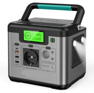 Immagine prodotto di Centralina portatile – Generatore di corrente – Alimentazione di emergenza – Power bank – Batteria per campeggio – Capacità di 518 Wh