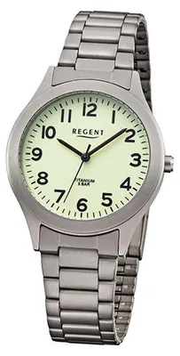 Image de Regent Montre pour homme Montre en titane Montre analogique grise URF1294
