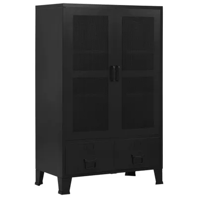 Immagine prodotto di vidaXL Armadio per ufficio con ante a rete Industrial 75×40×120 cm in acciaio