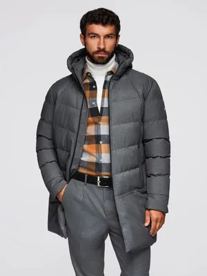 Obrázek produktu pro Ombre Clothing Pánská zimní bunda Shaeel tmavě šedá L
