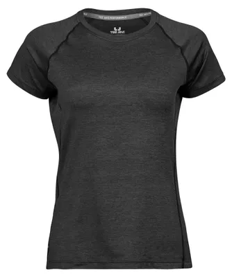 Produktbild von Tee Jays Damen Cool Dry T-Shirt, Kurzarm FK917 (XL) (Schwarz meliert)