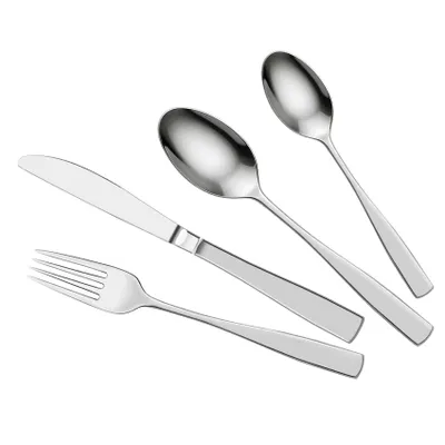 Produktbild von Besteck Set 6 Personen, 24 Teilig Messer Gabel Löffel Set, Modernes Essbesteck mit Glänzendem Finish, Besteck Edelstahl Rostfrei Spülmaschinenfest
