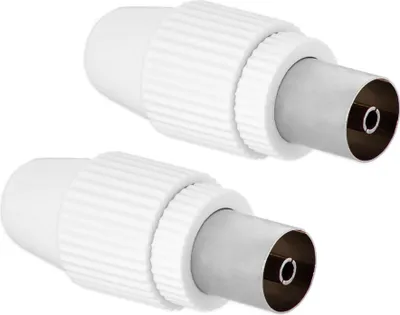 Produktbild von 2xKoaxialbuchse TV Antennenbuchse Adapter Kupplung Buchse Verbinder Antennenkabel Schraubbar