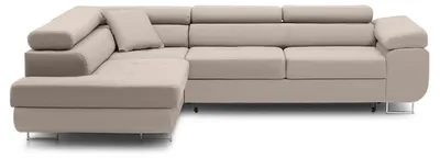 Produktbild von RIGATTO - Ecksofa mit Schlaffunktion, Bettkastem, Komfort und Still, beige