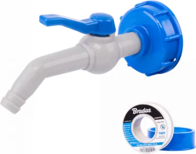 Produktbild von IBC Wasserhahn 45°, IG S60x6 für 13 mm Schlauch mit PTFE-Band