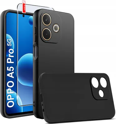 Immagine prodotto di Etui Czarne Matowe Silikon Slim do Oppo A5 Pro 5G + SZKŁO 9H