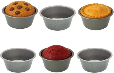 Obrázek produktu pro Formičky na muffiny/cupcake – 6 kusů, s nepřilnavým povrchem, vhodné do fritézy