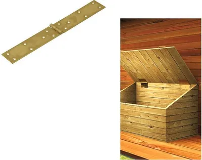 Produktbild von Kistenband mit vernietetem Stift gelb verzinkt 300x45x1,5mm