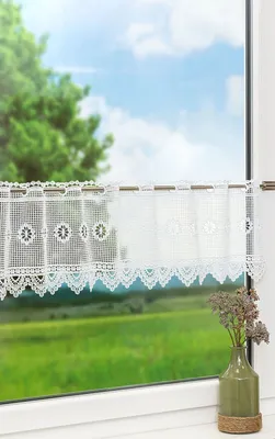 Produktbild von Scheibengardine Lysel - Rustika (Bx H) 40cm * 23cm Weiß/weiß