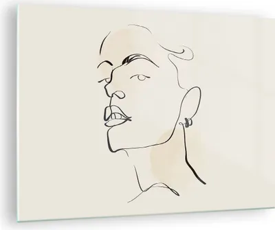 Produktbild von Bilder auf glas - Einteilig - Minimalismus Porträt Linie - 70x50cm - Glasbilder - Wandbilder - Bilder - zum Aufhängen bereit - Wanddekoration aus Glas - Glas Bilder - Wandbild auf Glas - GAA70x50-4815