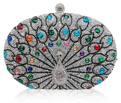 Image de Omgoods - Pochette de soirée nacrée - Clutch ornée de strass pour femmes
